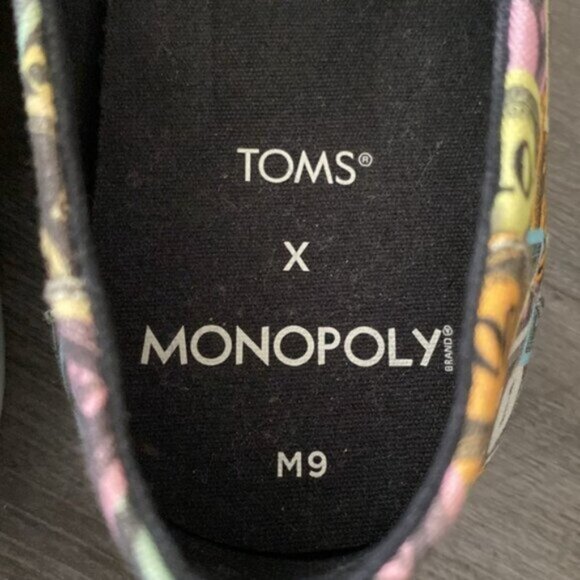 Toms x Monopoly Alpargata Slip-On Shoes Mens 9 Multicolor Multi Money Print LE - Picture 8 of 12